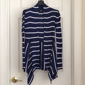Elementz Women’s Cardigan S Blue Striped Ribbed Lightweight Long NWOT